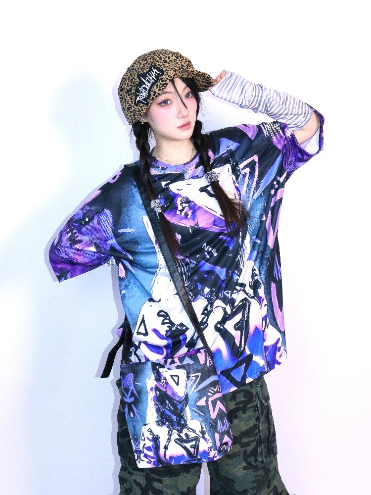 Cyber Mechanical Loose Crew Neck T Shirt【s0000017706】