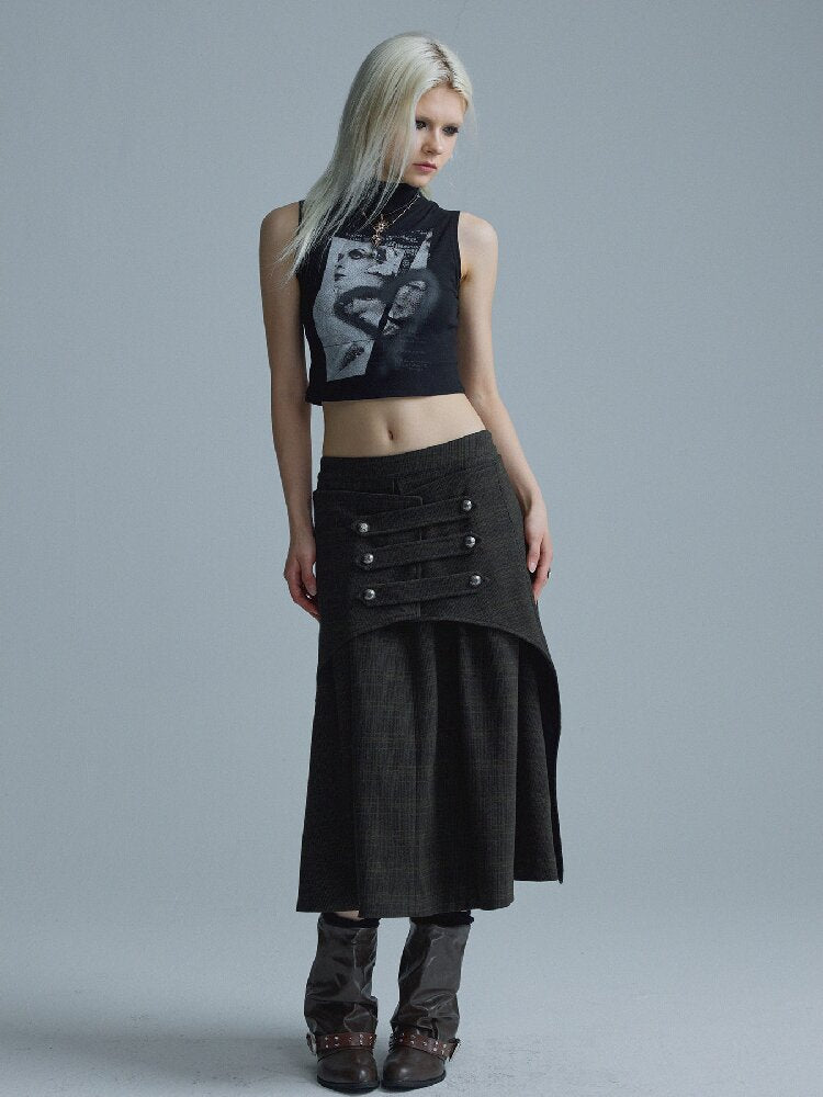 Deconstructed Napoleon Midi Skirt【s0000018552】