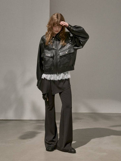 Beaded Drawstring Relaxed Fit Trousers【s0000014408】