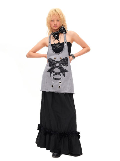 Velvet Bow Pleated Maxi Skirt【s0000016499】