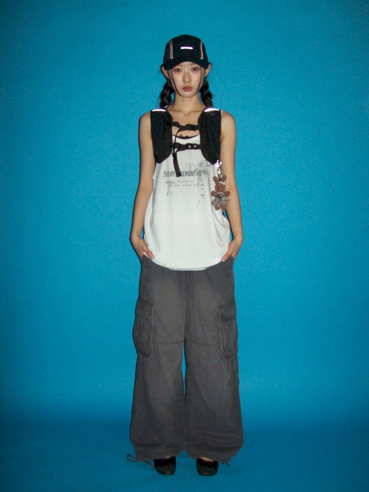 Loose work style sleeveless undershirt tops【s0000012502】