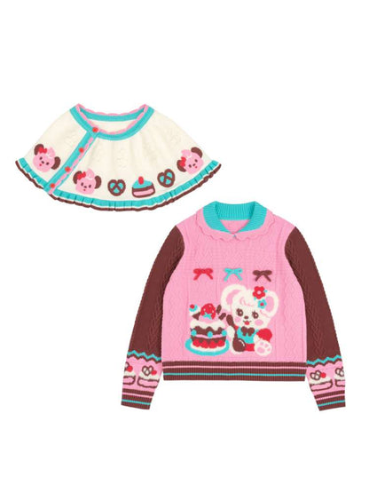 Cable-Knit Cape Sweater【s0000014520】