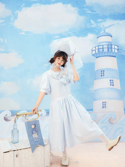 Blue and White Striped Dress【s0000014154】