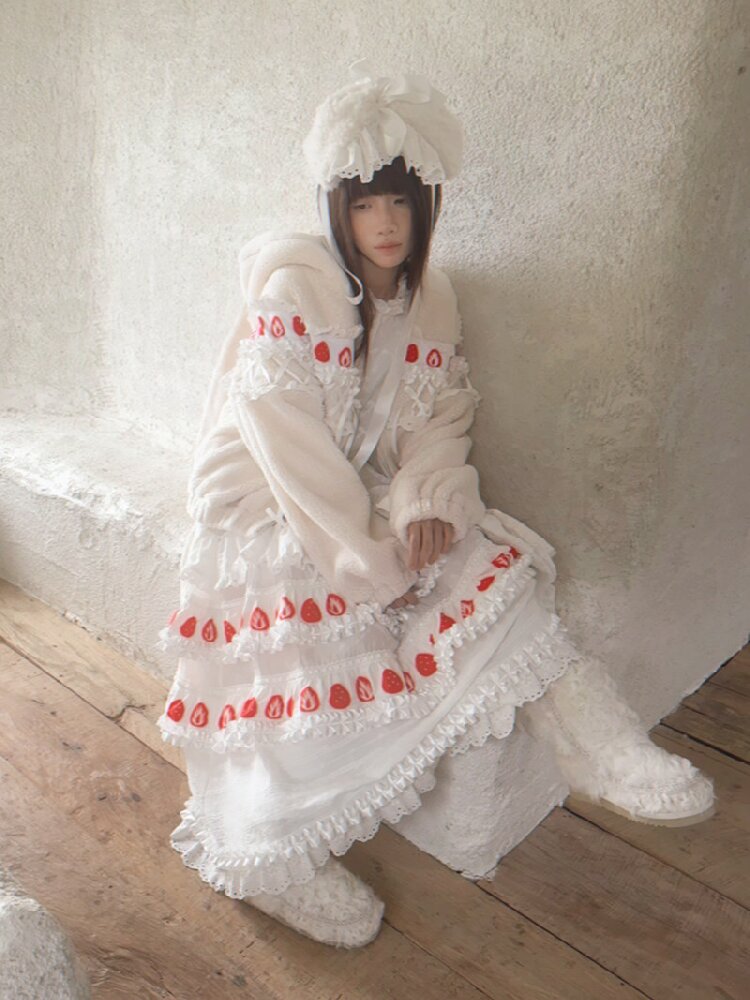 Cake Print Cut-Out Lace Bow Skirt【s0000018542】