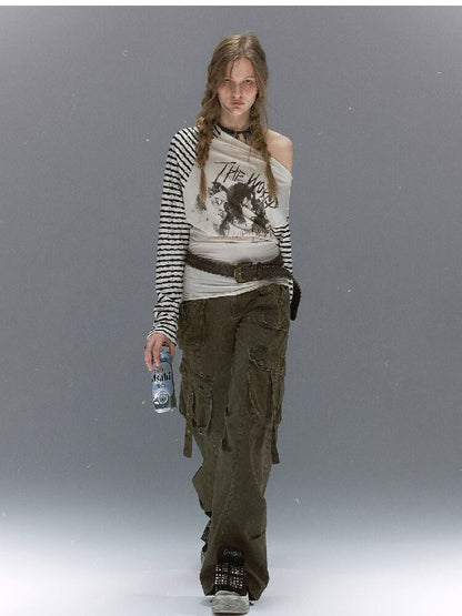Double Waist Distressed Workwear【s0000017855】
