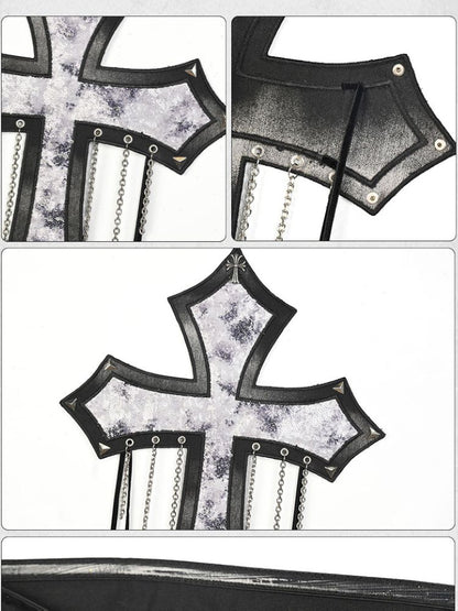 Sequin Cross Rivet Chain Corset【s0000013500】