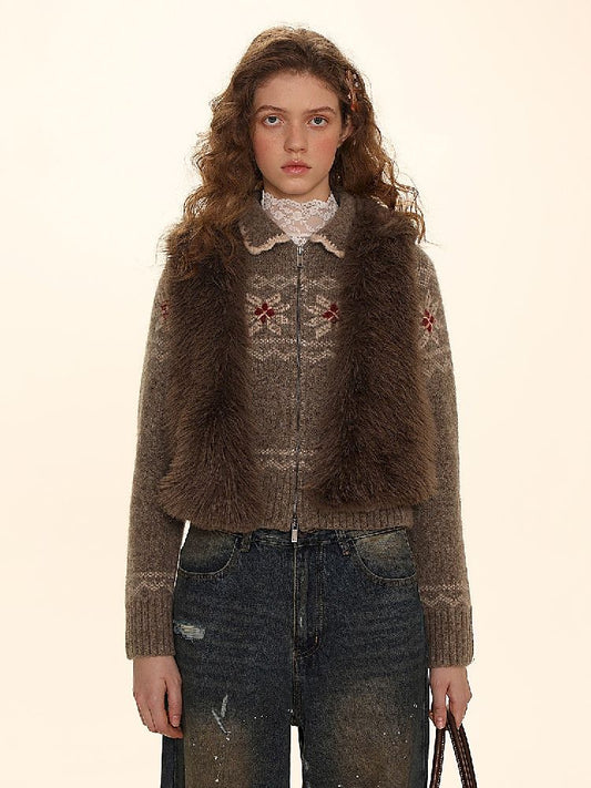 Exquisite short small spirit fox V-neck vest【s0000005979】