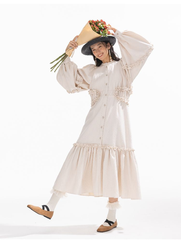 큰 소매 느슨한 밑단 드레스 [S0000011316]