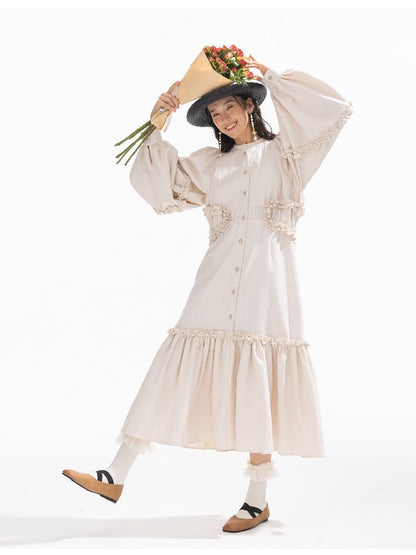 큰 소매 느슨한 밑단 드레스 [S0000011316]