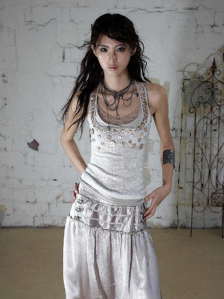 Island Punk Shell Buckle Vest Top【s0000016992】