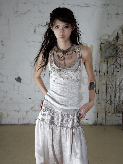 Island Punk Shell Buckle Vest Top【s0000016992】