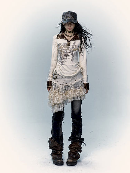 Lace Mesh Half Skirt【s0000011431】