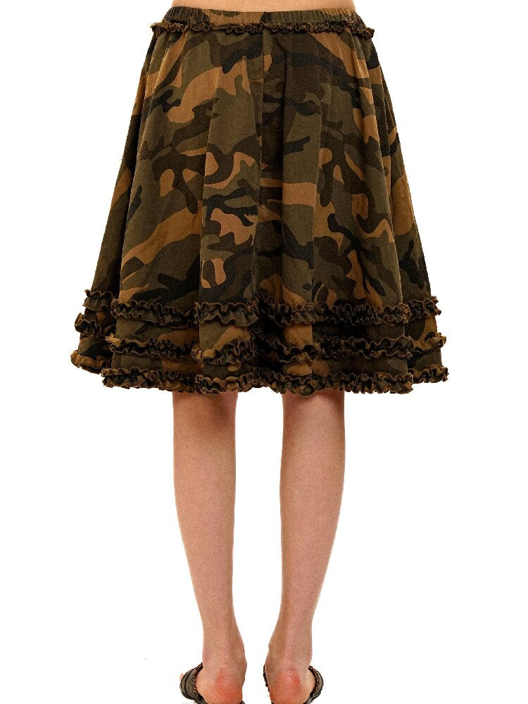 Camo Multi Layer Lace A Line Skirt【s0000017913】