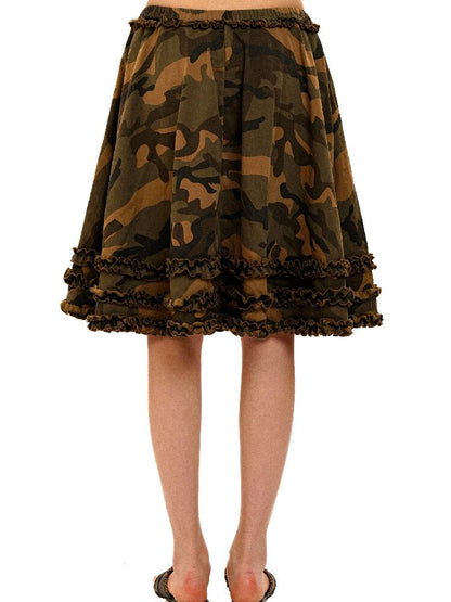 Camo Multi Layer Lace A Line Skirt【s0000017913】