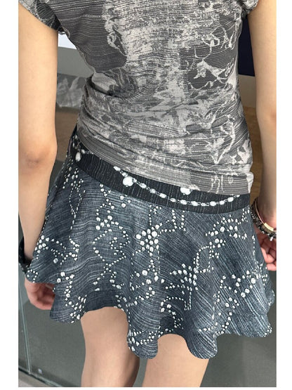 Imitation Denim Patchwork Skirt【s0000018066】