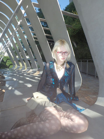 Polka dot print 10D ultra-thin stockings【s0000013175】