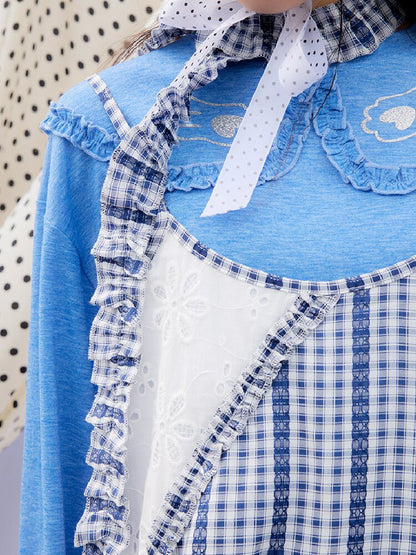 Plaid Suspender Patchwork Dress【s0000015849】