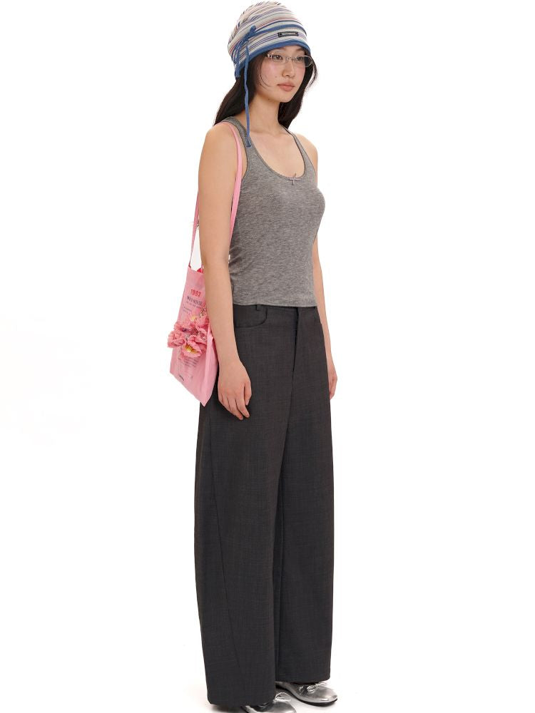 Lace bow casual lazy camisole undershirt【s0000013437】