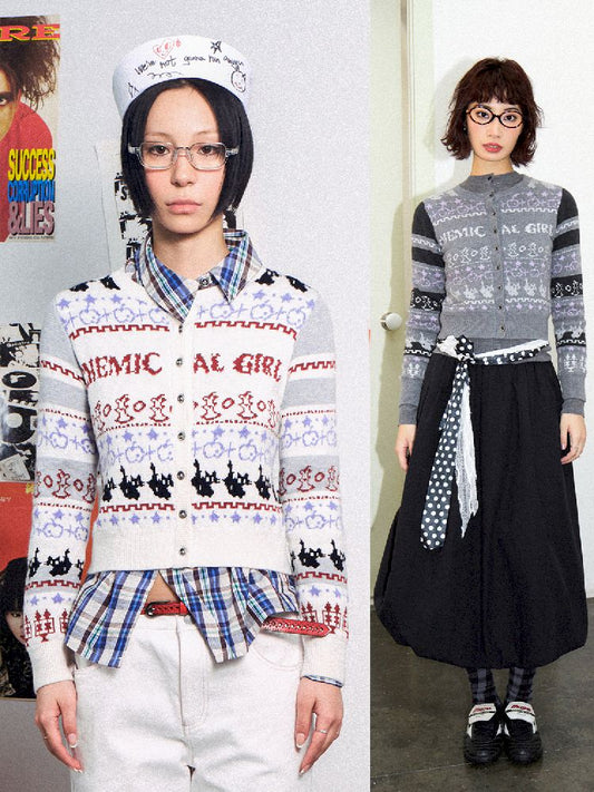 Apple Fair Isle Knit Cardigan【s0000011644】