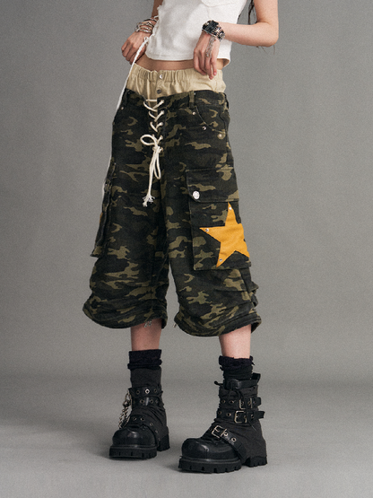 Double Waist Camouflage Wide Leg Pants【s0000017773】