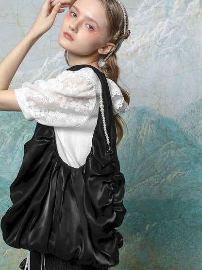 Shiny silk satin fairy cloud bag【s0000013591】
