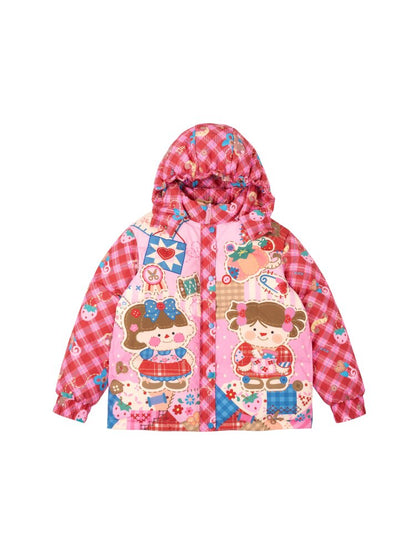 Red Pink White Duck Down Jacket【s0000015567】