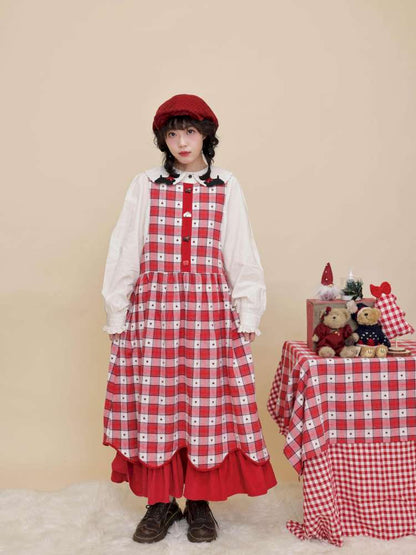 Puppy Bow Embroidery Lace Shirt【s0000015099】