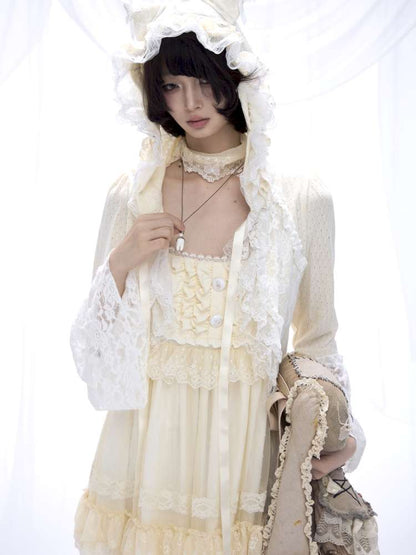 Dark Lolita Lace Mesh Sundress Dress【s0000014684】