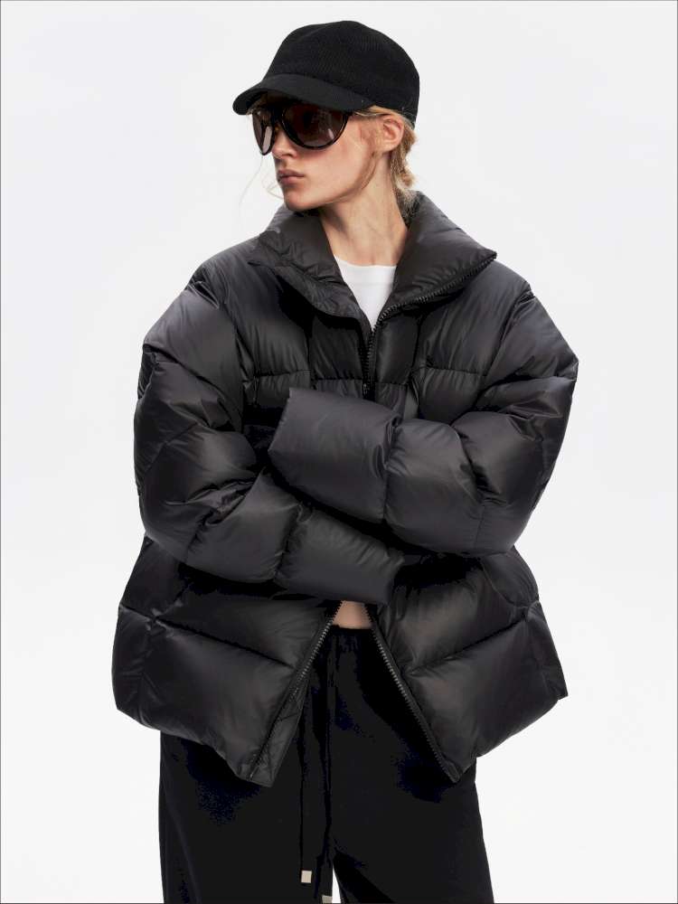 Winter Stand Collar Black Warm 90 Down Jacket【s0000014871】