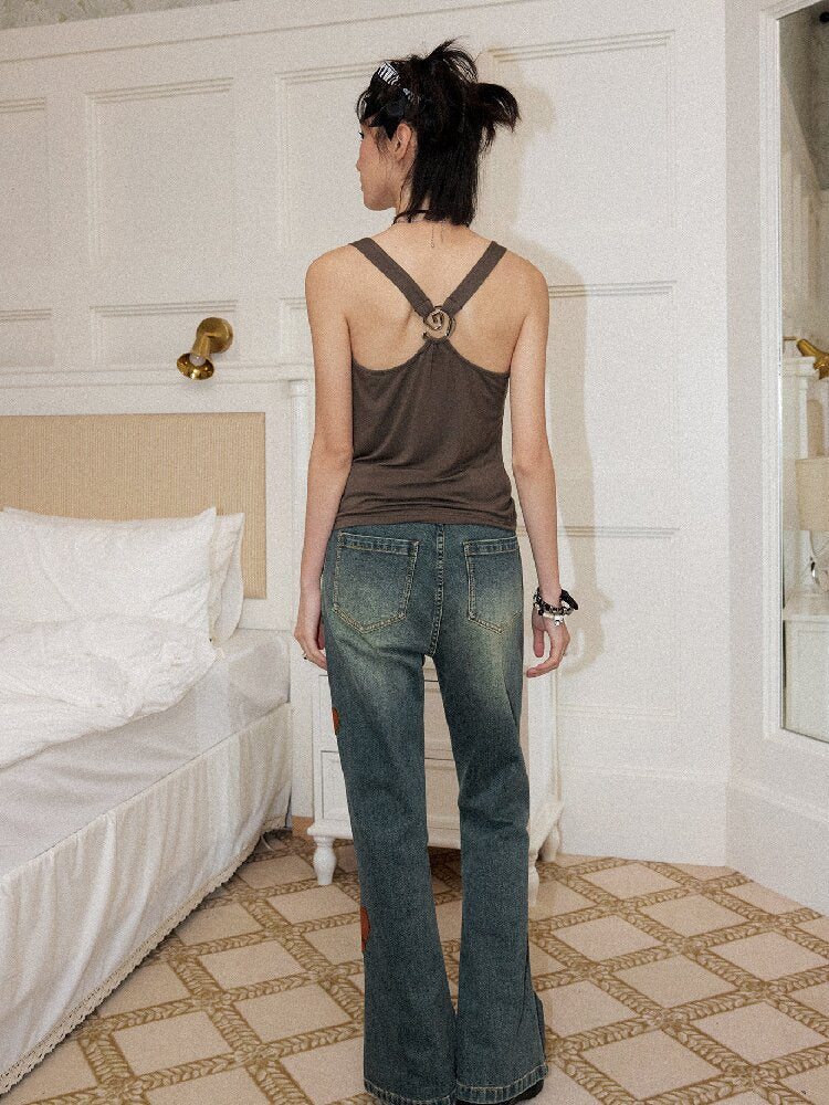Ginkgo Embroidered Denim Bootcut【s0000016651】