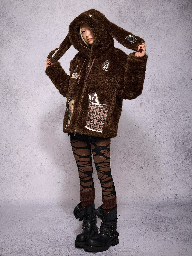 Rabbit Patch Fur Jacket【s0000019136】