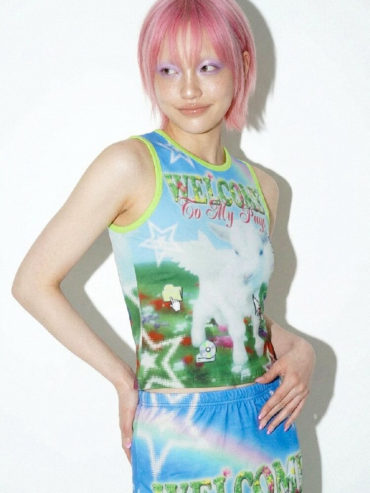 American Print Stretch Slim Vest【s0000016698】