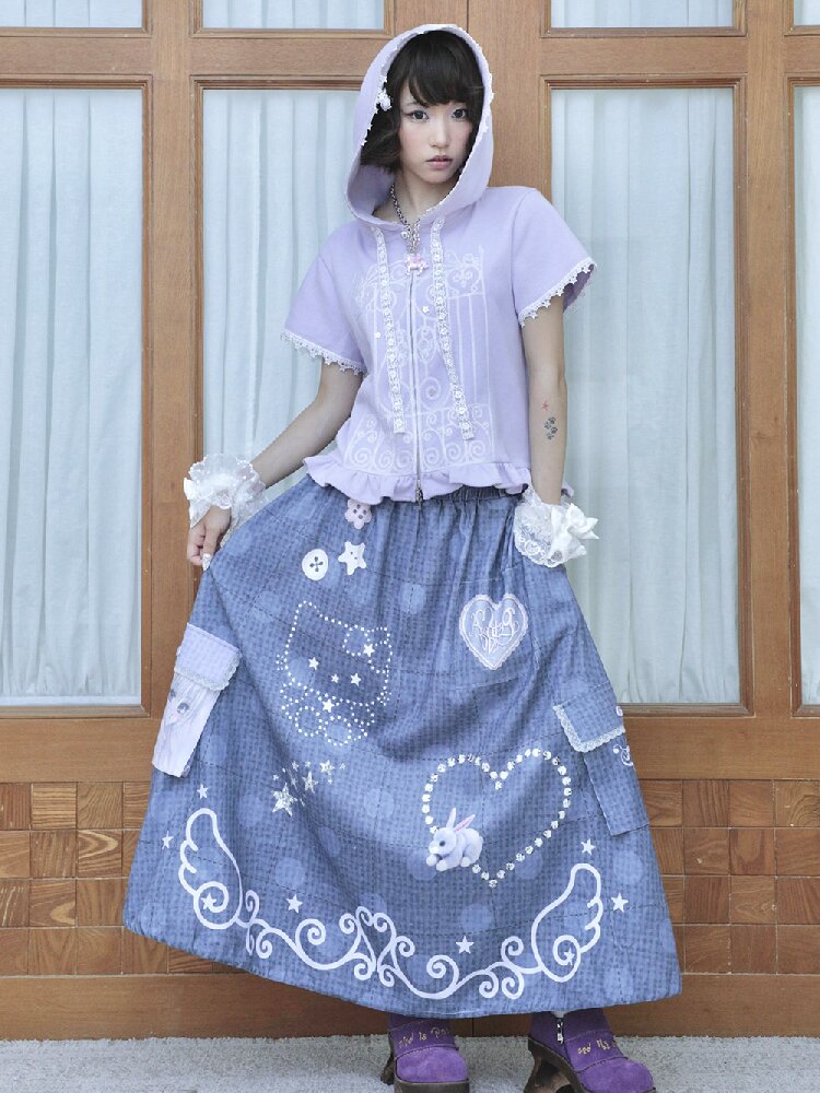 Faux Linen Polka Dot A-Line Skirt【s0000017131】