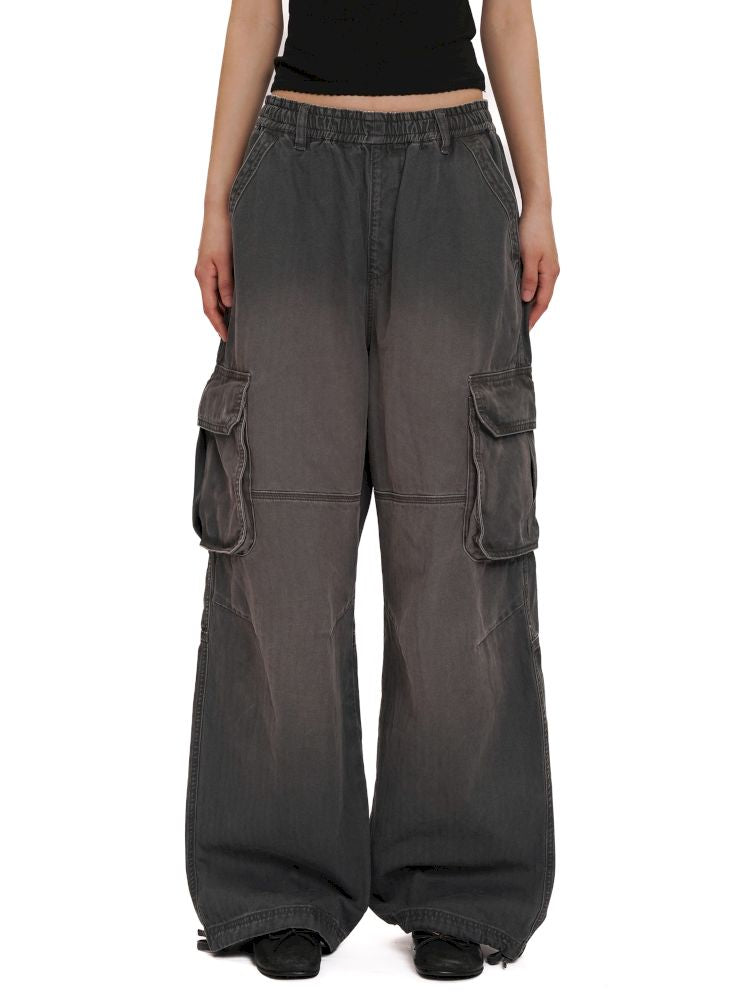 Drawstring Peplum work pants【s0000012494】