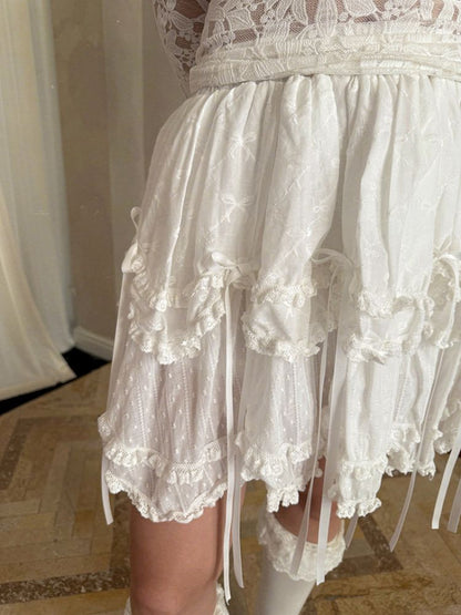 Double-layer bow-tie short skirt【s0000012764】