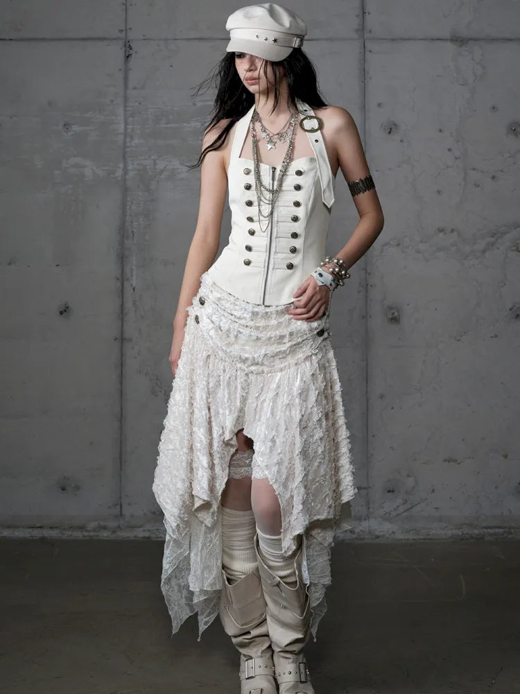 Asymmetrical Halter Neckline Dress【s0000013942】