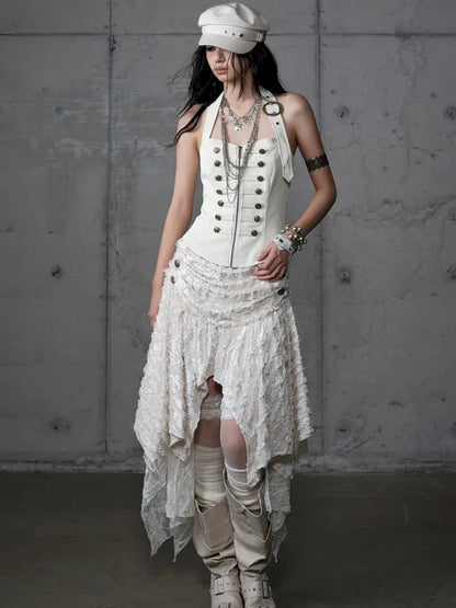 Asymmetrical Halter Neckline Dress【s0000013942】