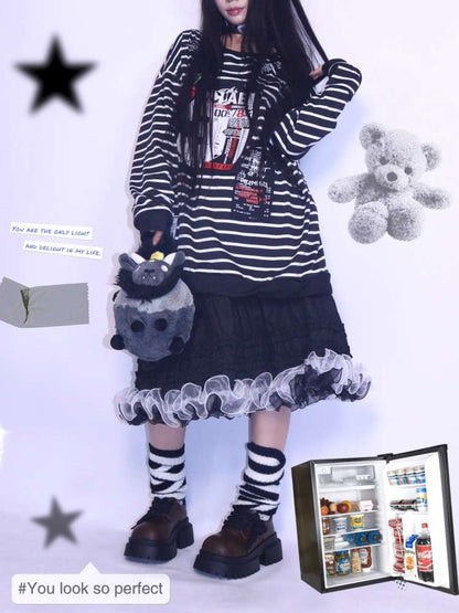 Patchwork A-Line Lace Long Skirt【s0000014625】