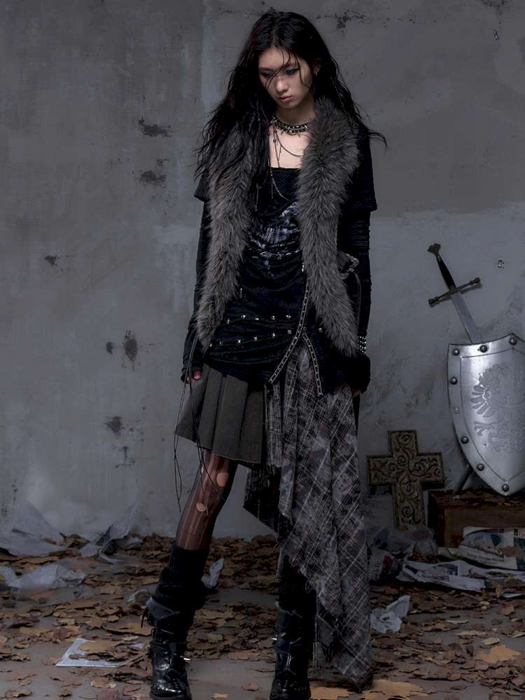 Tie-Front Shearling Vest【s0000014459】