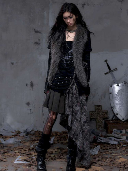 Tie-Front Shearling Vest【s0000014459】