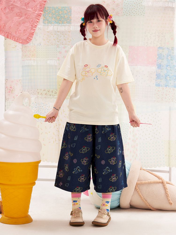 Animal Angel Embroidered T-Shirt【s0000013183】
