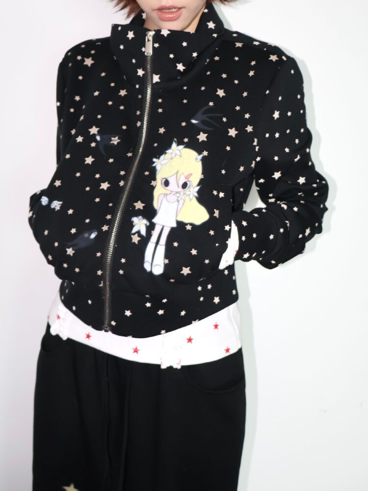 Illustration Short Shoulder Sweatshirt【s0000018664】