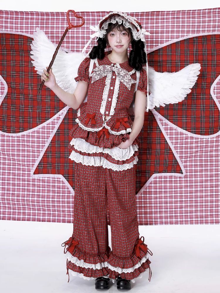 Retro Red Plaid Trousers【s0000012192】