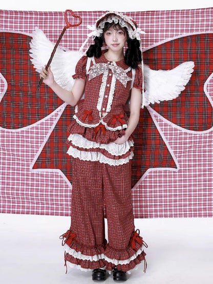 Retro Red Plaid Trousers【s0000012192】