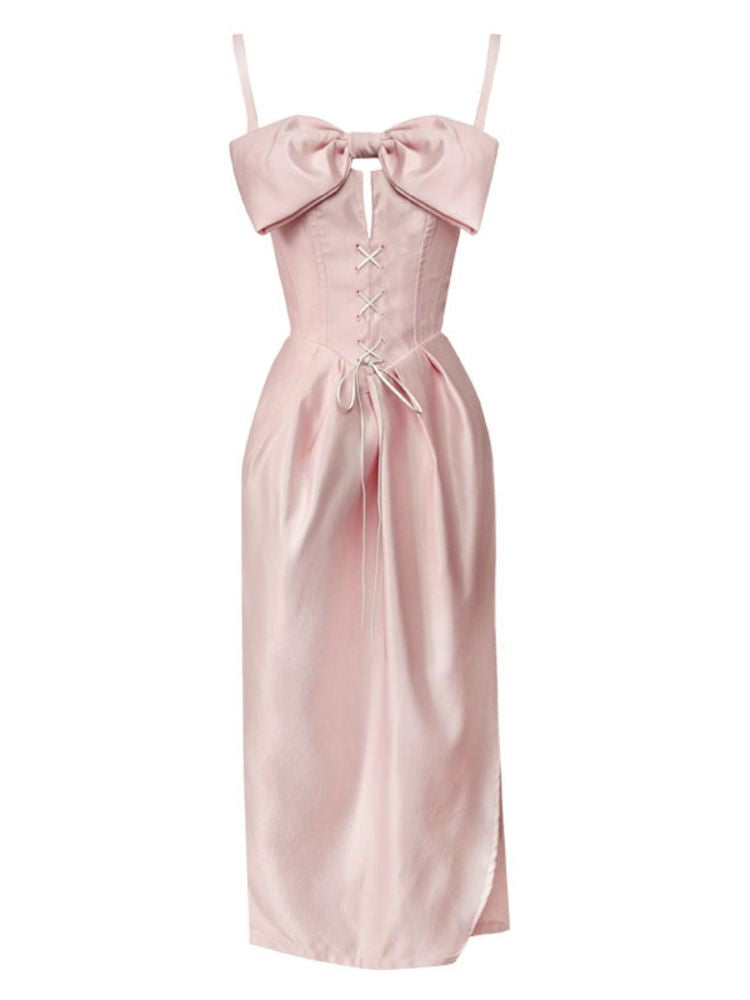 Pink Bow Small Gown Dress【s0000009715】