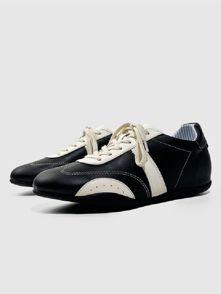Stitched Brogue Flat Leather Shoes【s0000015725】