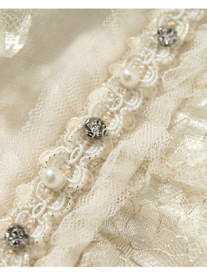Vintage Lace Asymmetrical Shirt【s0000017987】
