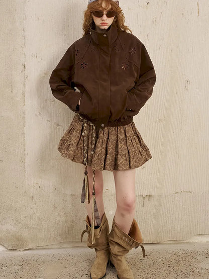 Stand Collar Oversized Long Sleeve Jacket【s0000014072】