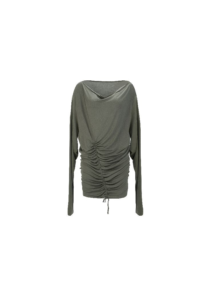 Drawstring One Shoulder T-Shirt【s0000011277】