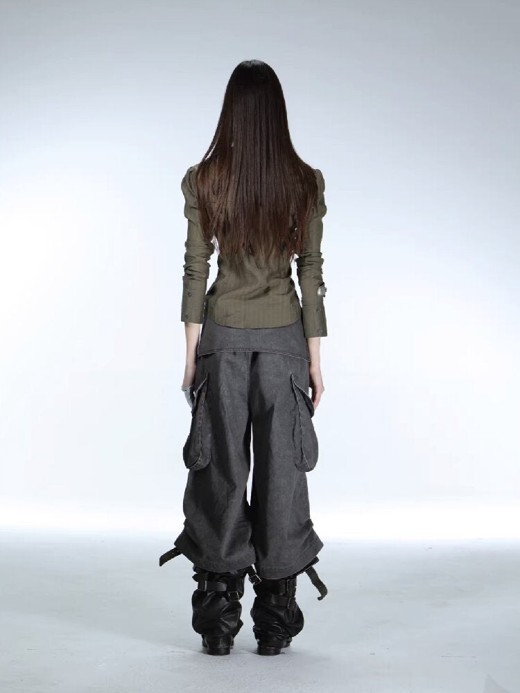 Vintage Low Rise Cargo Cropped Pants【s0000015906】